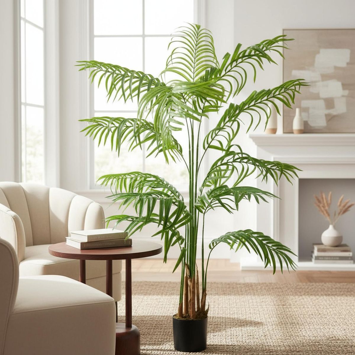 ARBUSTO REAL - Planta Artificial Palmera 150 Cm Luxury 12 Hjs/ Arbusto Real Verde