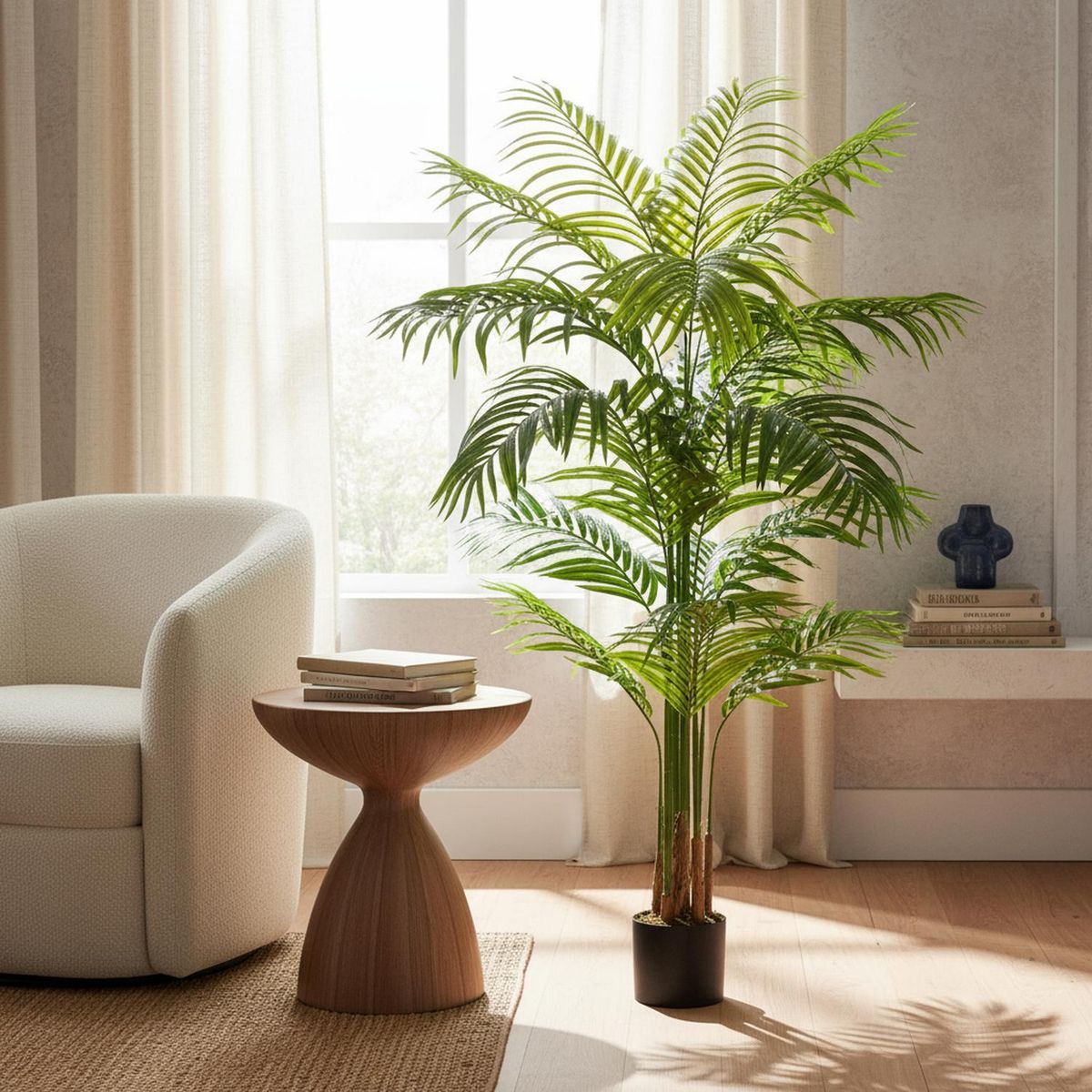 ARBUSTO REAL - Planta Artificial Palmera 150 Cm Luxury 12 Hjs/ Arbusto Real Verde