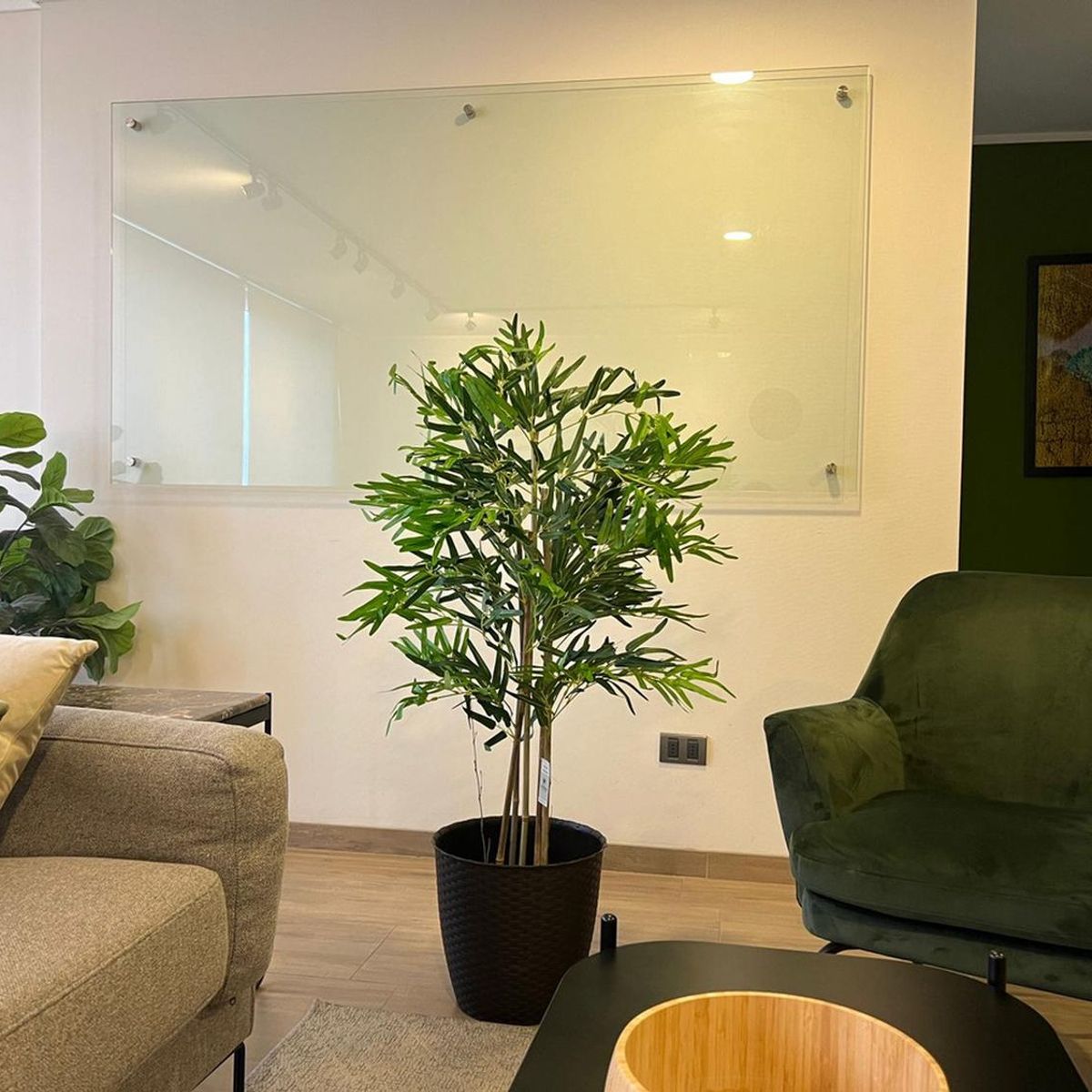 ARBUSTO REAL - Planta Artificial Bamboo Premium 120 Cm. / 730 Hojas Verde Para Decoracion De Interiores Y Terrazas