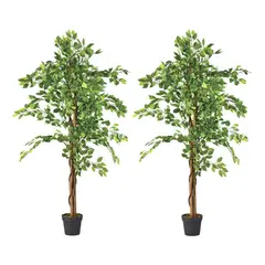 ARBUSTO REAL - Planta Artificial Decorativa Arbol Grande Pack Ficus 160cm
