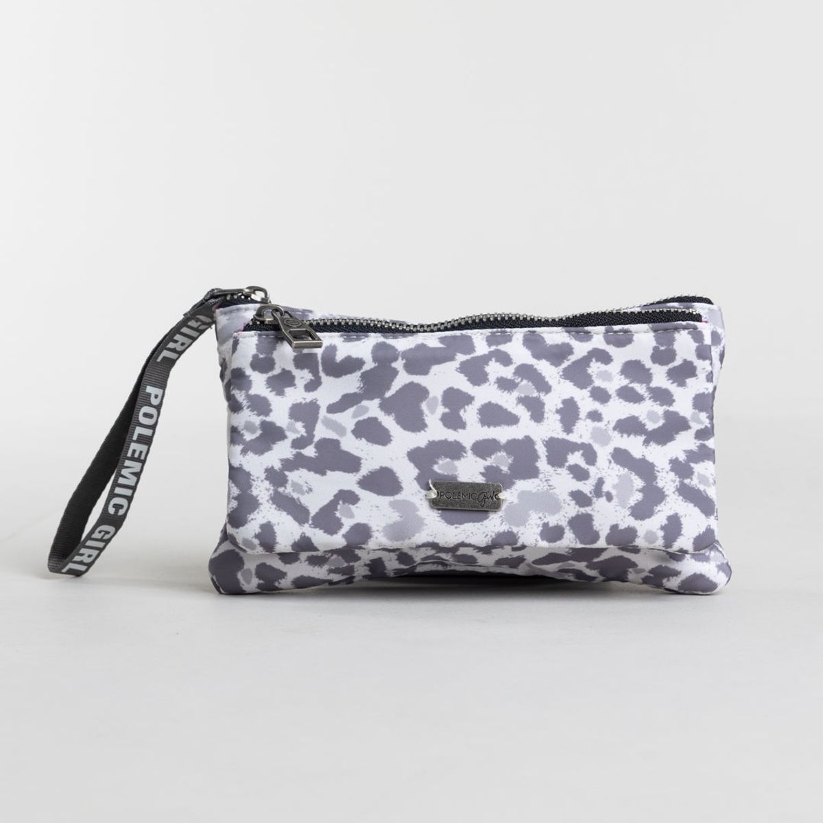 POLEMIC - Billetera mujer doble cierre Gris Print Polemic