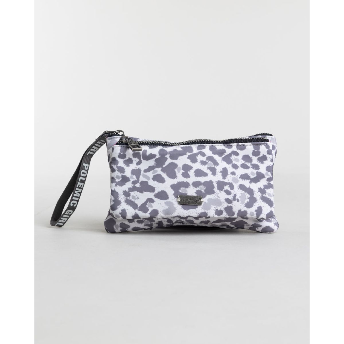 POLEMIC - Billetera mujer doble cierre Gris Print Polemic