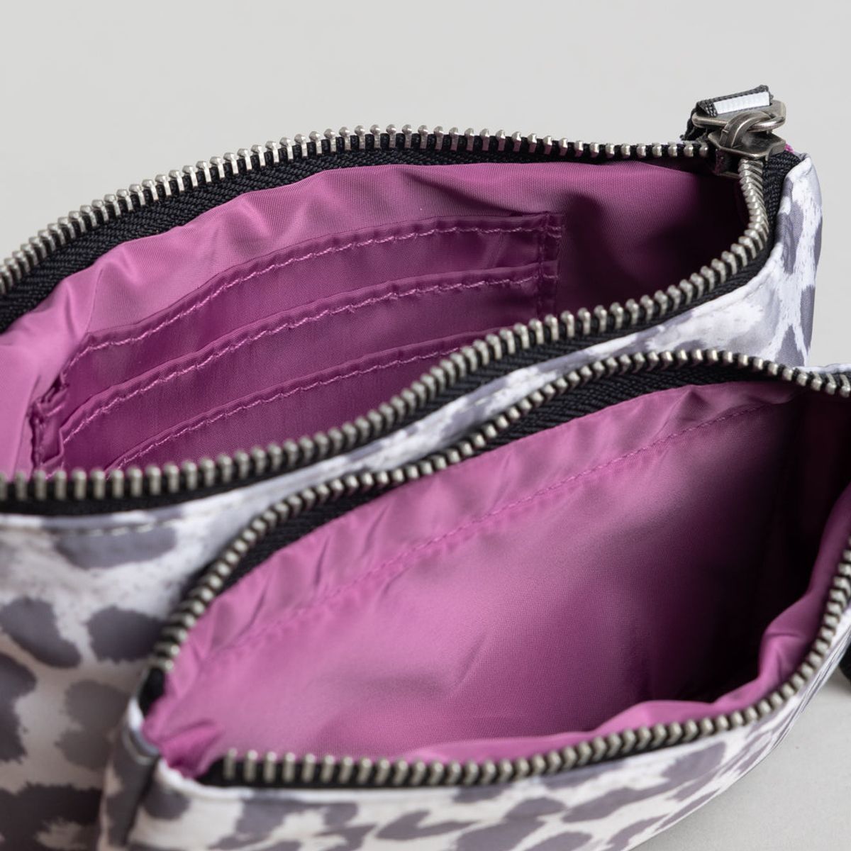 POLEMIC - Billetera mujer doble cierre Gris Print Polemic