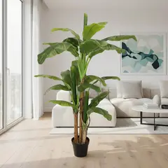 ARBUSTO REAL - Planta Artificial Banano 230 Cm. Premium / Verde