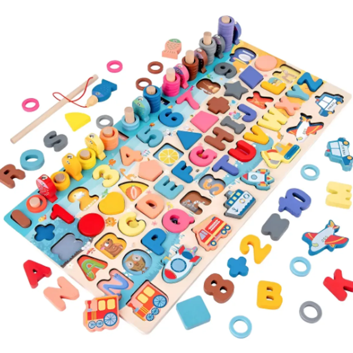 GENERICO - Juego De Mesa Educativo Tablero Montessori Didáctico Figuras Multicolor