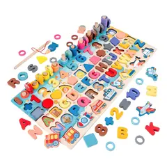 GENERICO - Juego De Mesa Educativo Tablero Montessori Didáctico Figuras Multicolor