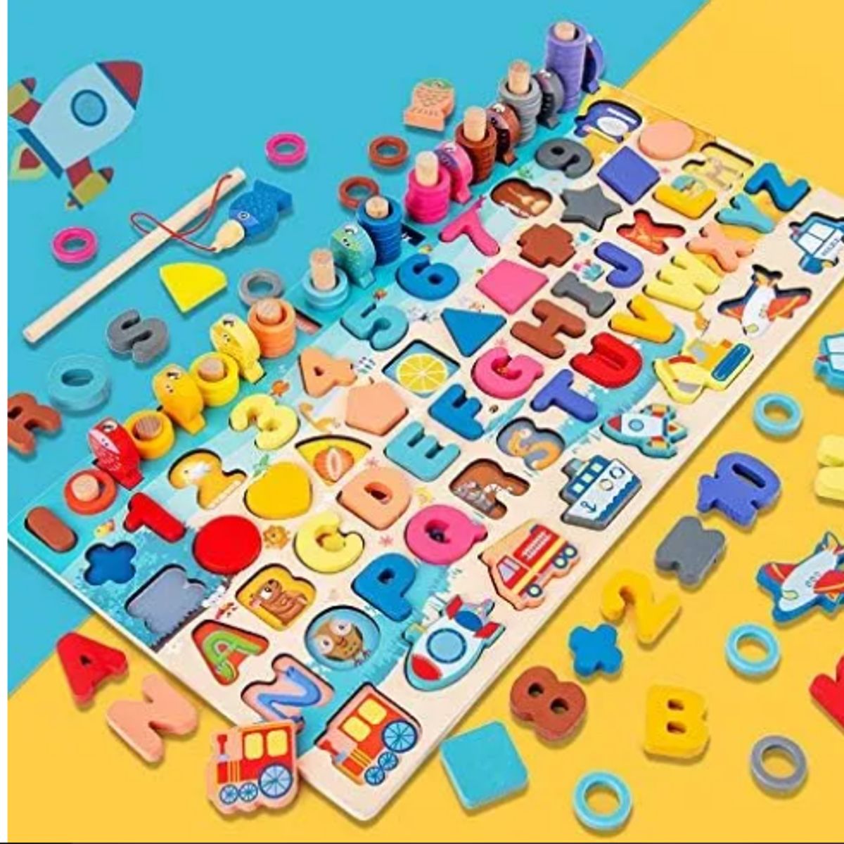 GENERICO - Juego De Mesa Educativo Tablero Montessori Didáctico Figuras Multicolor