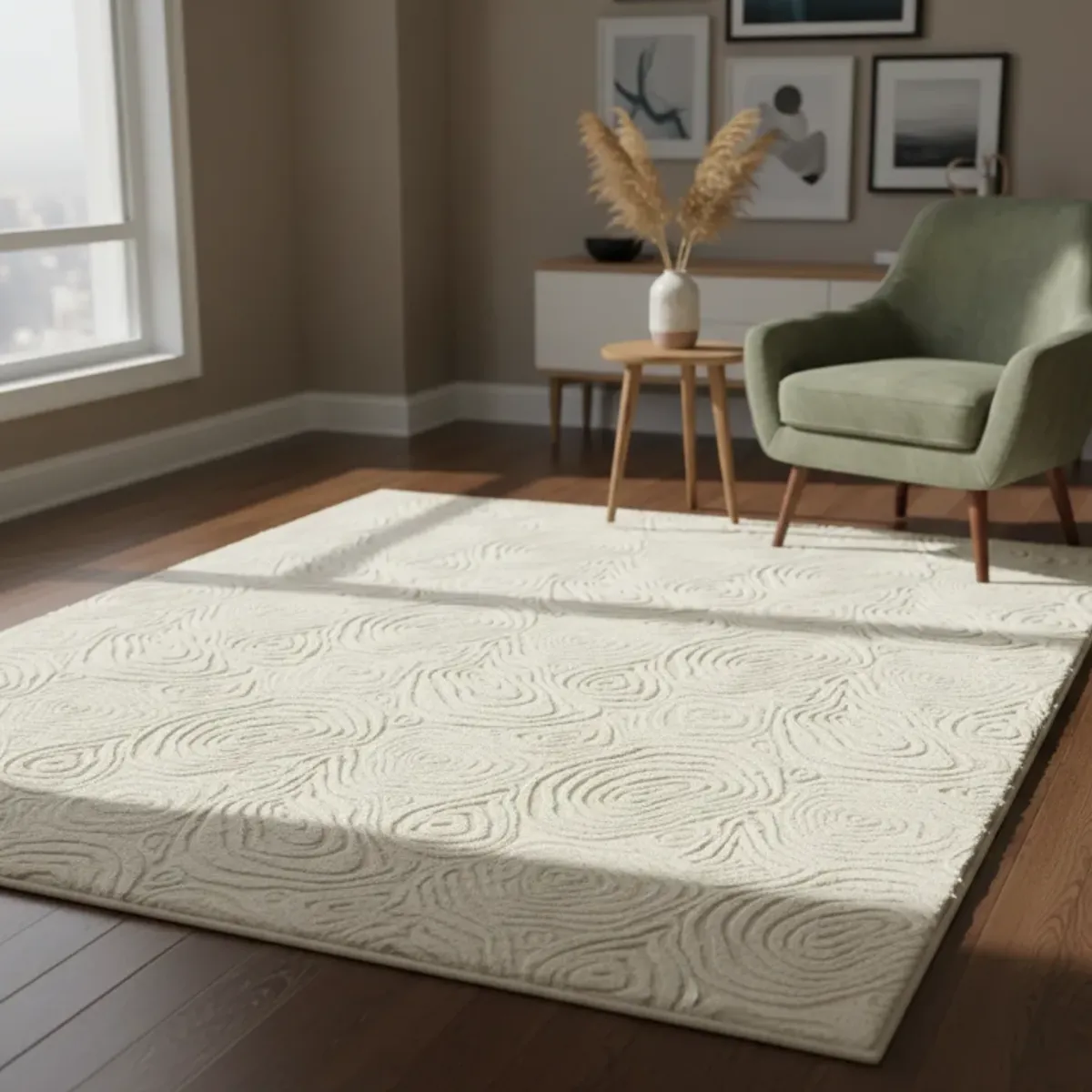GENERICO - Alfombra Grande 2x2.4m Moderna Peluda Suave Sala De Estar 2 M 2.4 M
