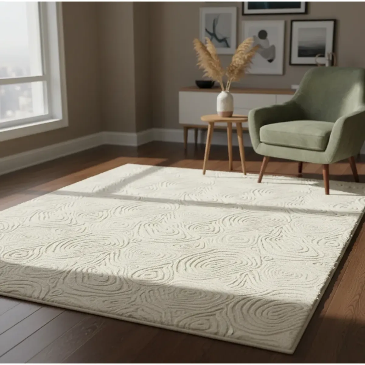 GENERICO - Alfombra Grande 2x2.4m Moderna Peluda Suave Sala De Estar 2 M 2.4 M