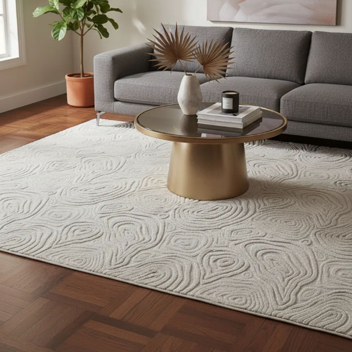 GENERICO - Alfombra Grande 2x2.4m Moderna Peluda Suave Sala De Estar 2 M 2.4 M