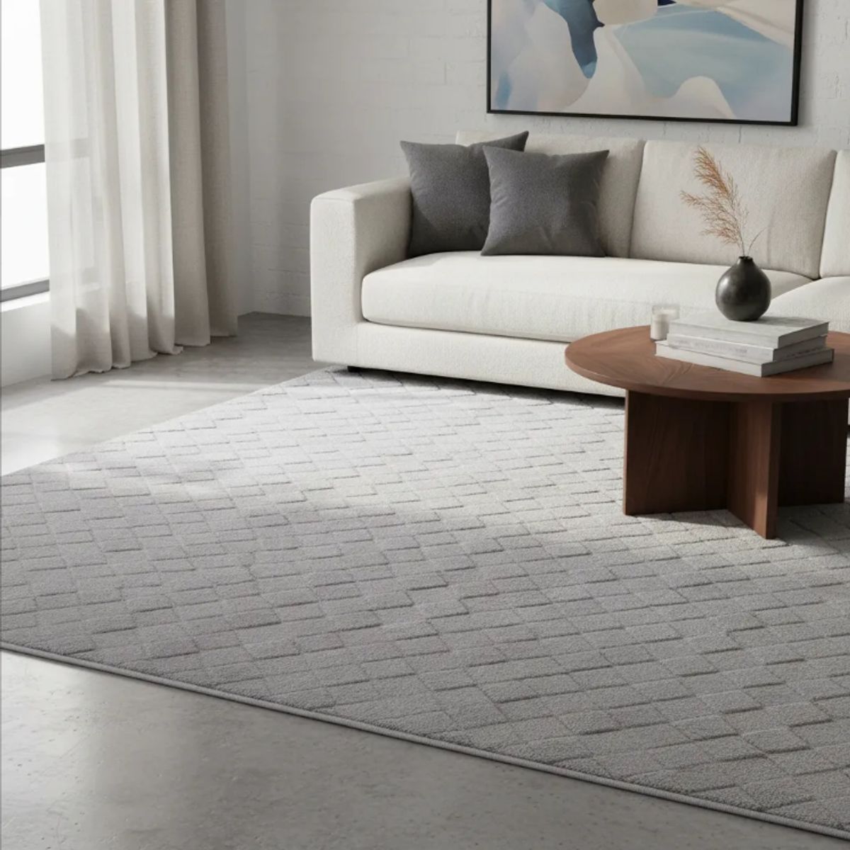 GENERICO - Alfombra Grande 2x2.4m Moderna Peluda Suave Sala De Estar 2 M 2.4 M