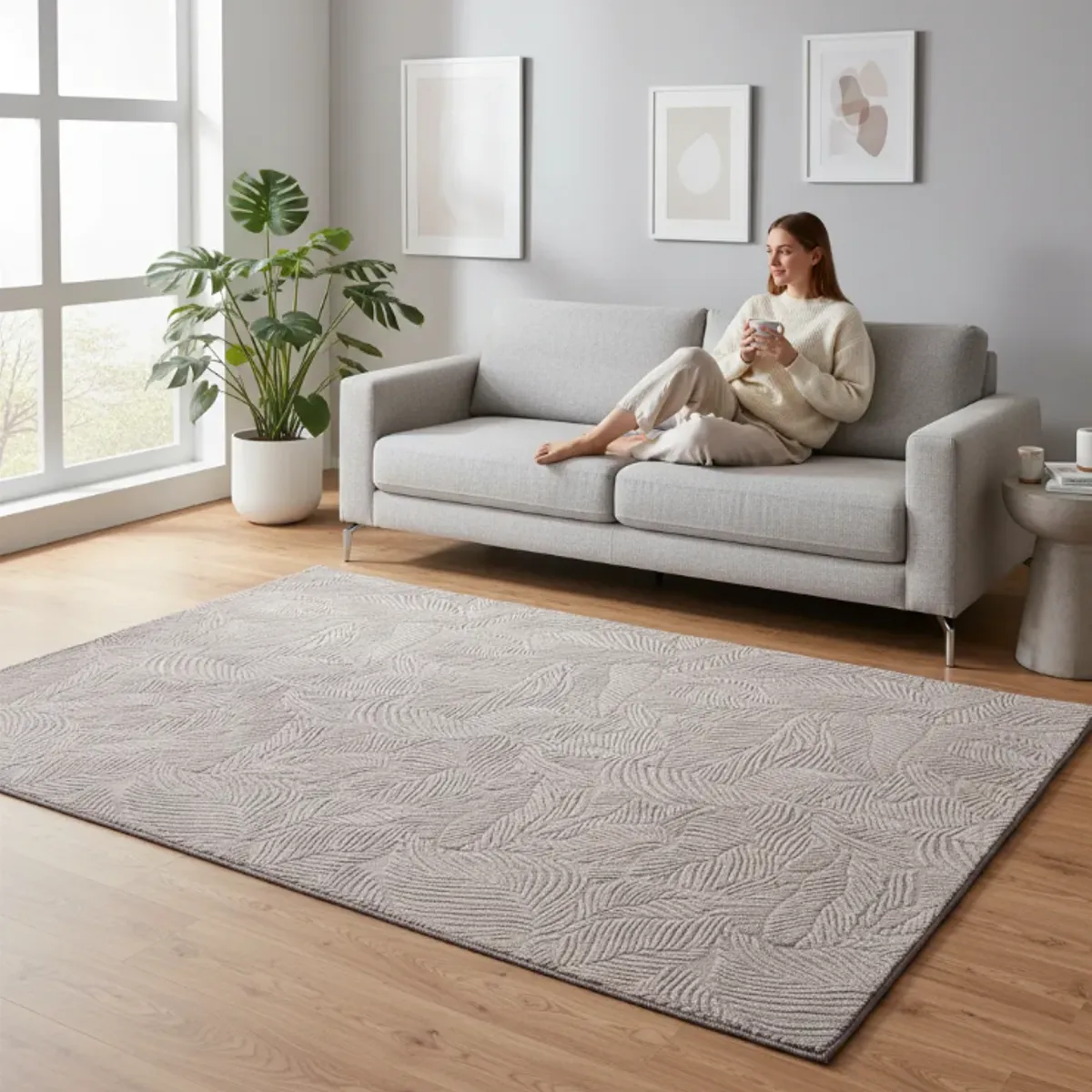 GENERICO - Alfombra Grande 2x2.4m Moderna Peluda Suave Sala De Estar 2 M 2.4 M