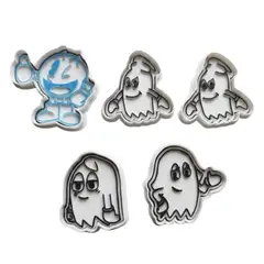GENERICO - Set 5 Cortadores De Galletas Pacman y Fantasmas 6 Cm