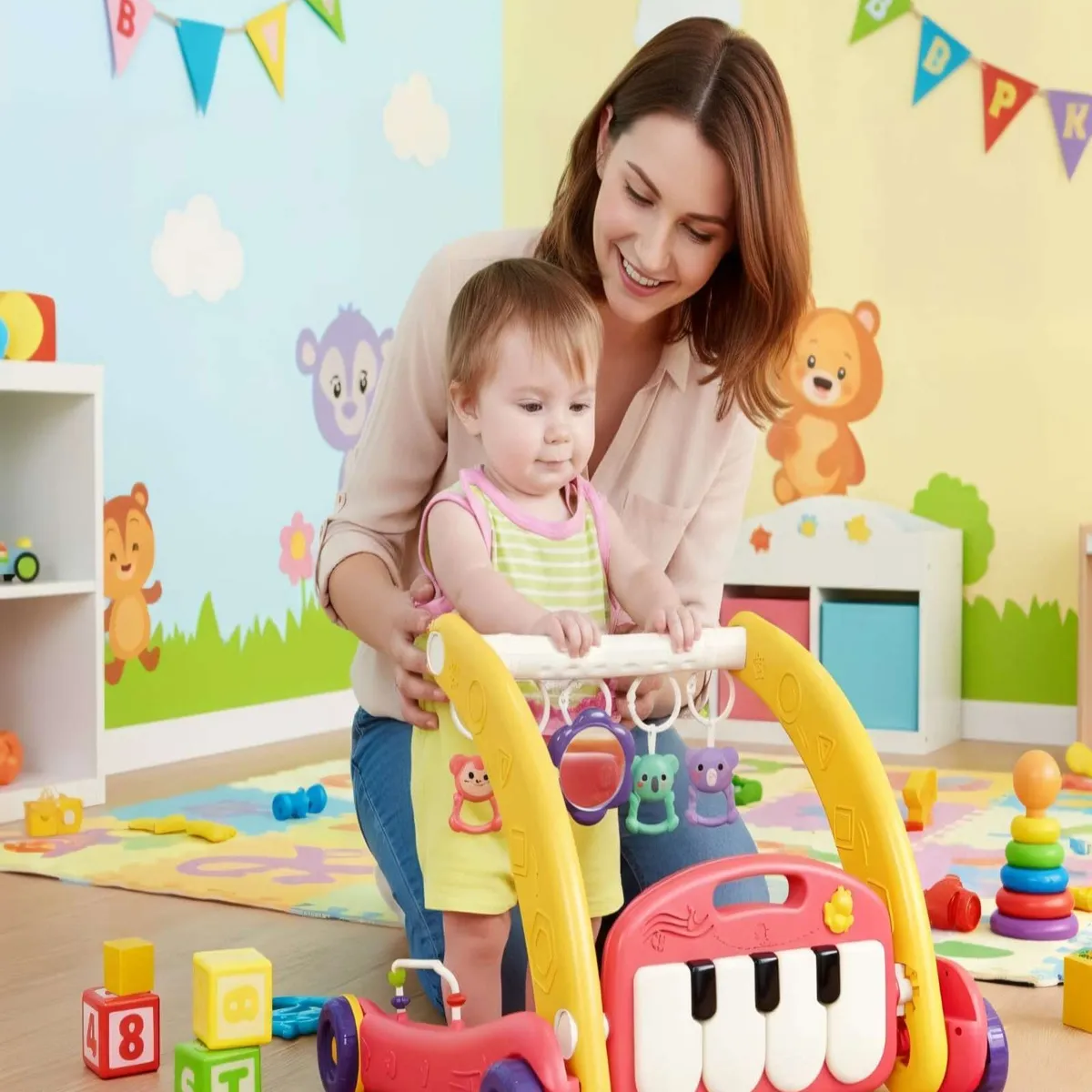 GENERICO - Andador ajustable con gimnasio musical para bebes