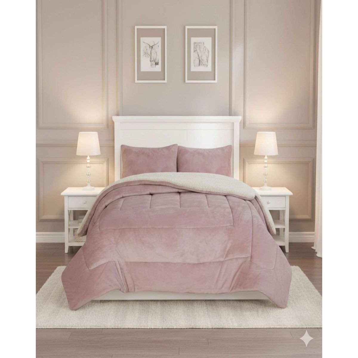 GENERICO - Cubrecama Premium Plush Con Chiporro Invierno King