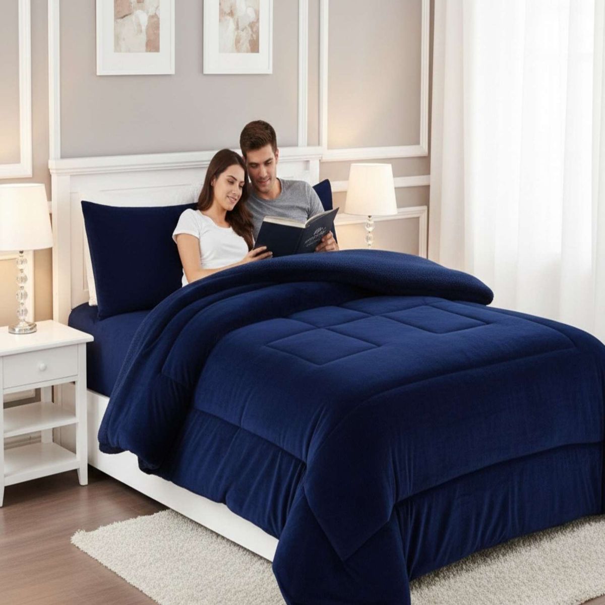 GENERICO - Cubrecama Premium Plush Con Chiporro Invierno King