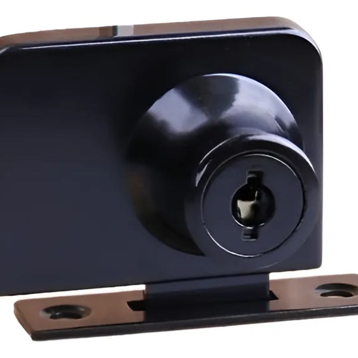 GENERICO - Cerradura Puerta Vidrio Mueble Doble De 3 A 8mm Negro