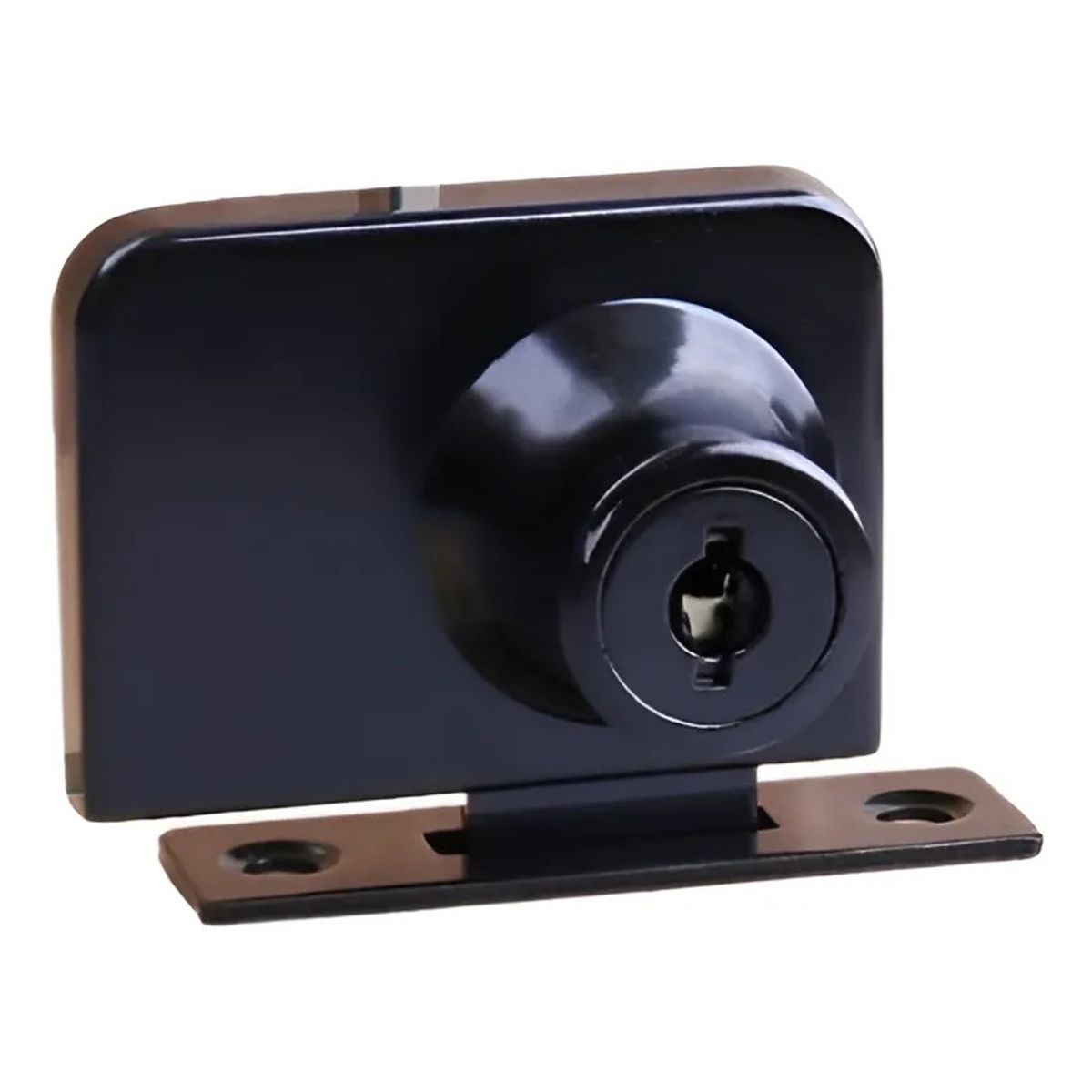 GENERICO - Cerradura Puerta Vidrio Mueble Doble De 3 A 8mm Negro