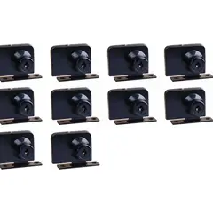 GENERICO - Cerradura Puerta Vidrio Mueble Doble De 3 A 8mm Negro 10 Un.
