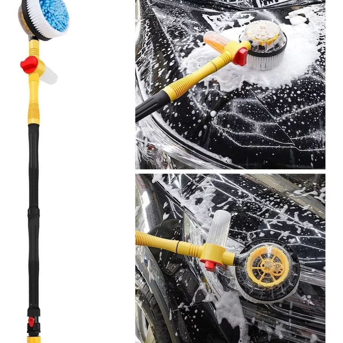 MOVI - Cepillo Giratorio para Lavado de Auto con Conexión de Agua