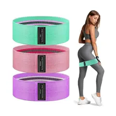 MOVI - Bandas de Elasticas para piernas y glúteos tela antideslizante de 3 niveles