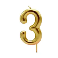 GENERICO - Vela grande oro 3 14cm