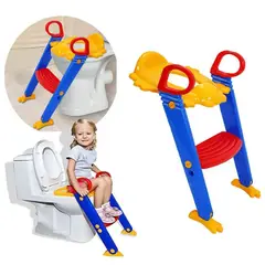 MOVI - Asiento Adaptador de Baño Infantil con Escalera Plegable y Pasamanos de Seguridad