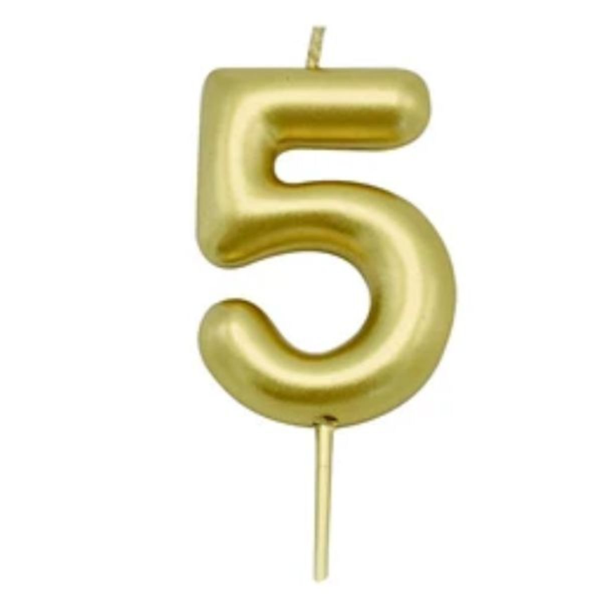 GENERICO - Vela grande oro 5 14cm