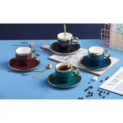 GENERICO - TAZA PEQUEÑA CON PLATO Y CUCHARA 190ML