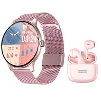 Audífonos LP40 Pro y Toumi Fit Pro watch Reloj inteligente Rosado