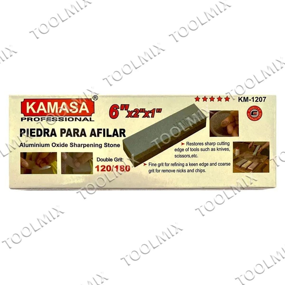 KAMASA - Piedra Para Afilar Cuchillos Hachas Machetes Doble Grano