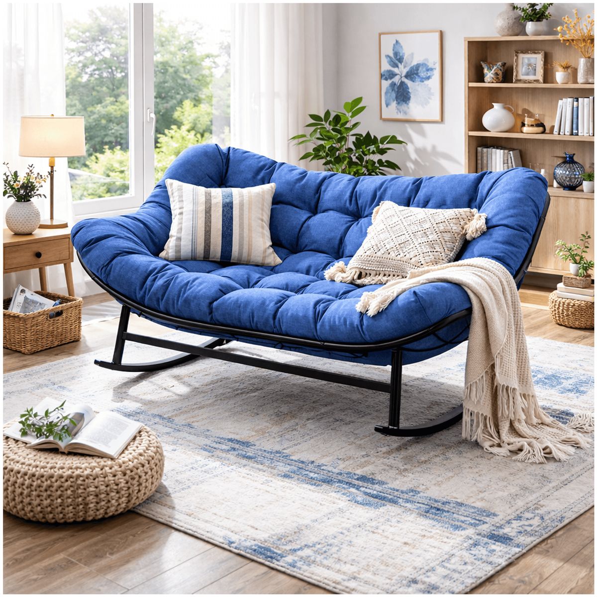 HOMER DESIGN - Sillon mecedor silla Mecedora Sitial dos cuerpo para jardín living