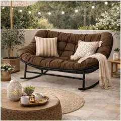 HOMER DESIGN - Sillon mecedor silla Mecedora Sitial dos cuerpo para jardín living