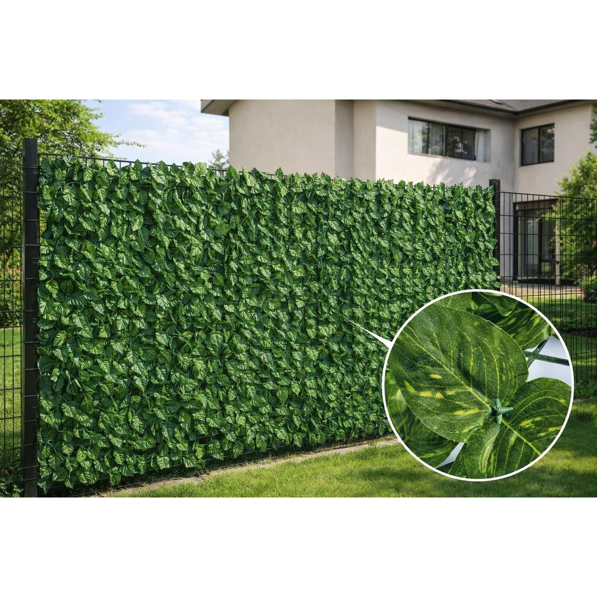 ARBUSTO REAL - Malla De Hojas Cerca Diseño Enredadera Decoración 3x1m Verde
