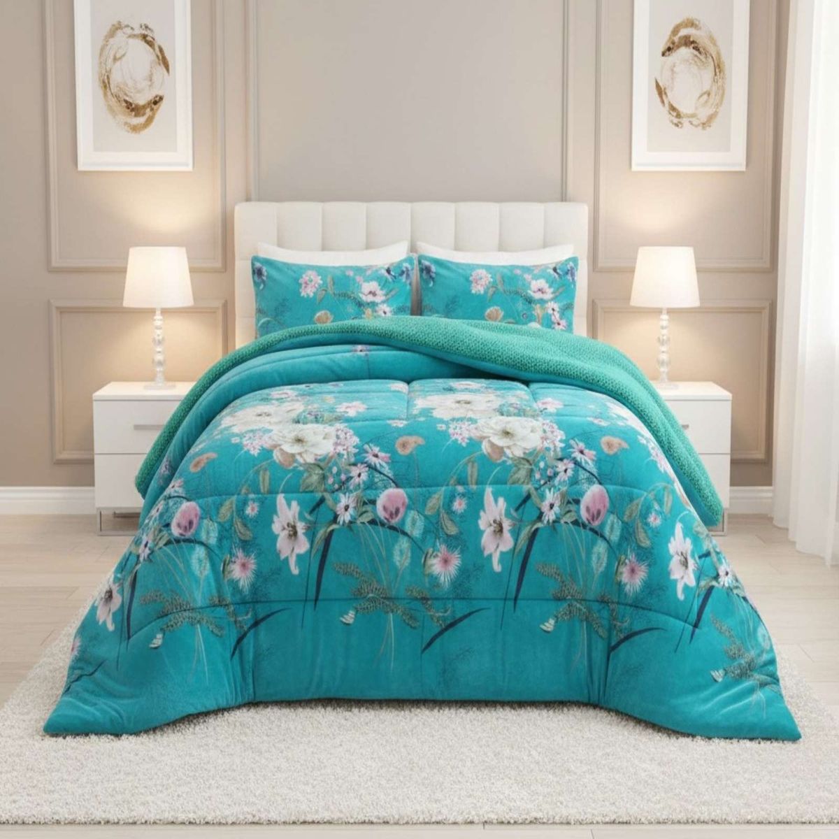 GENERICO - Cubrecama Plush con  Chiporro de Invierno 2 Plazas