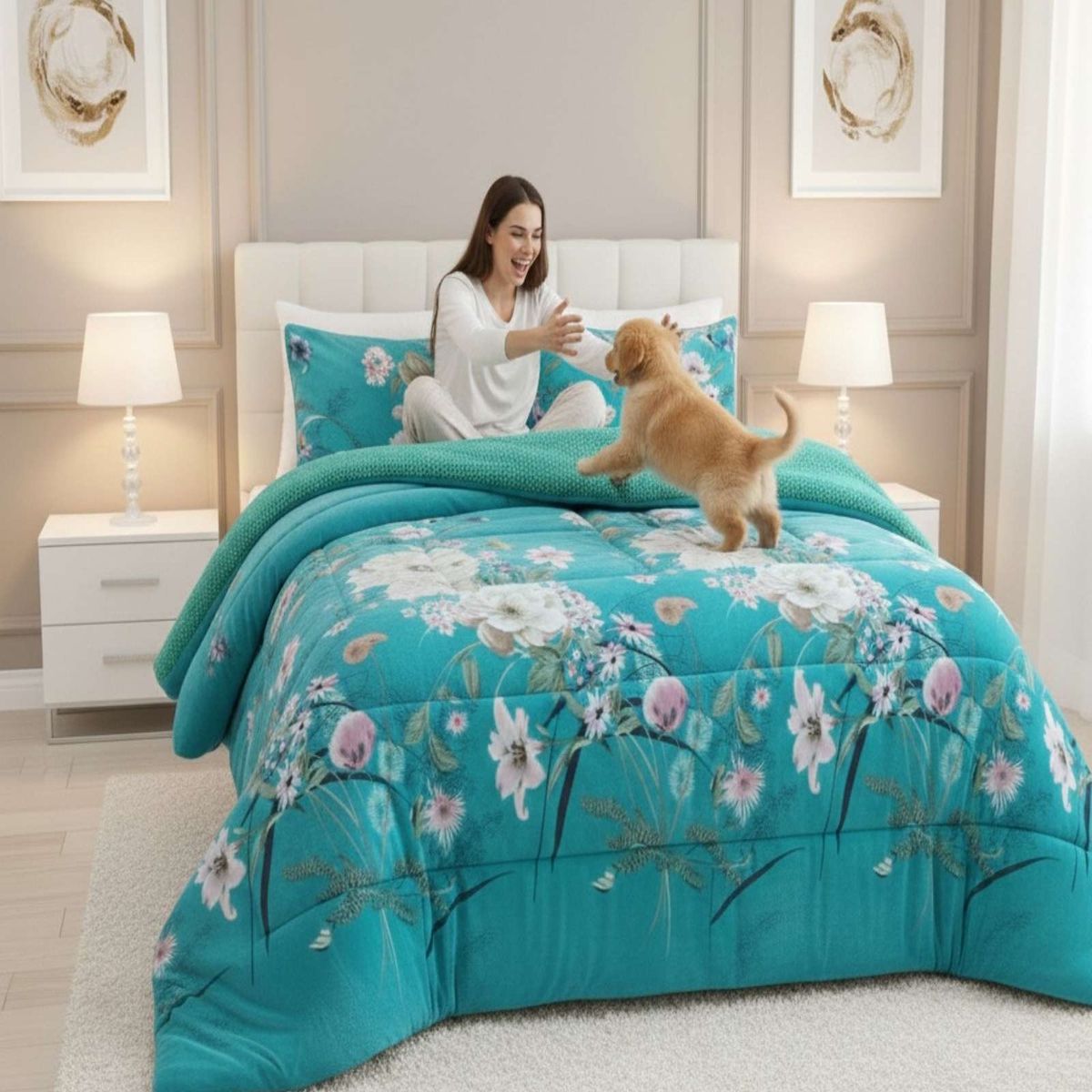 GENERICO - Cubrecama Plush con  Chiporro de Invierno 2 Plazas