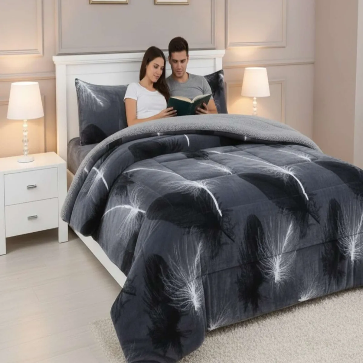 GENERICO - Cubrecama Premium Plush Con Chiporro Invierno King