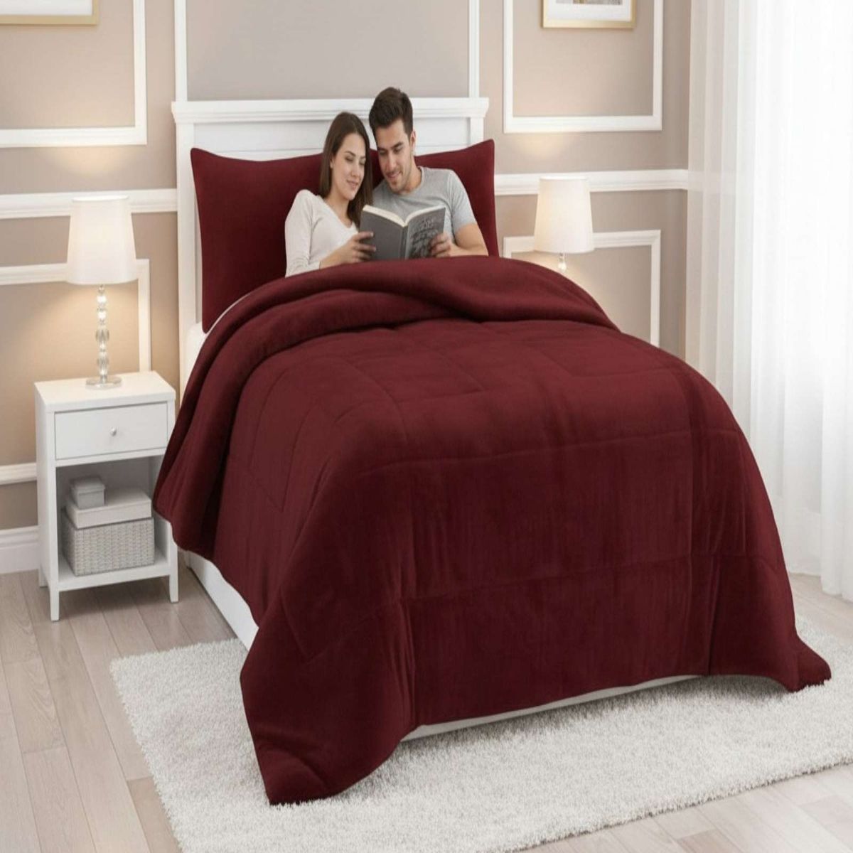 GENERICO - Cubrecama Premium Plush Con Chiporro Invierno King