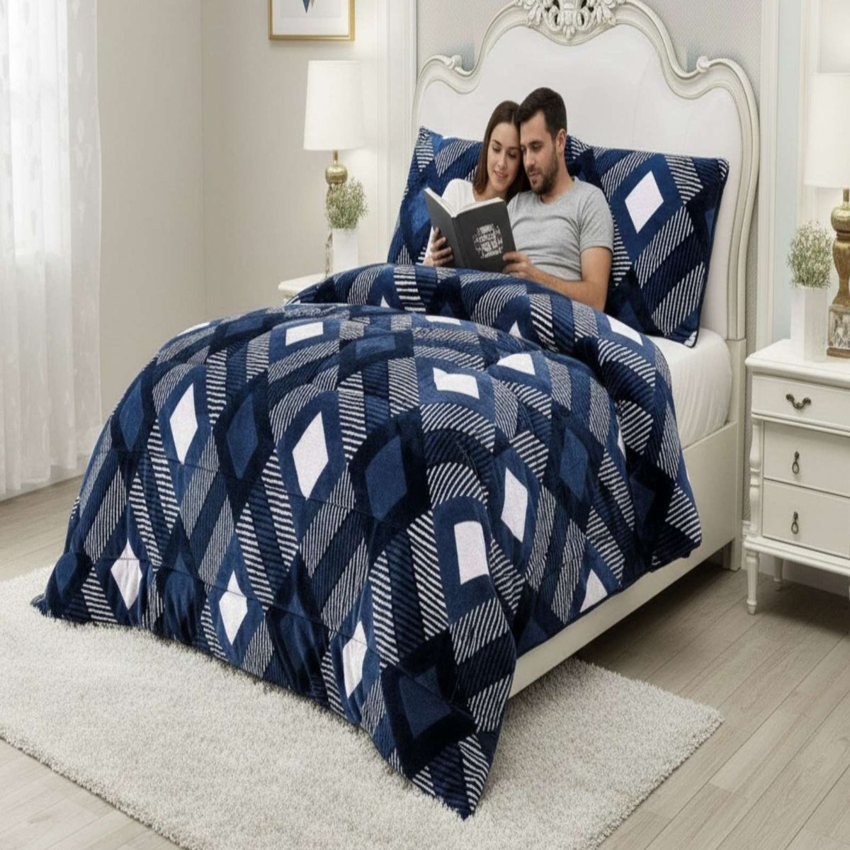 GENERICO - Cubrecama Premium Plush Con Chiporro Invierno King
