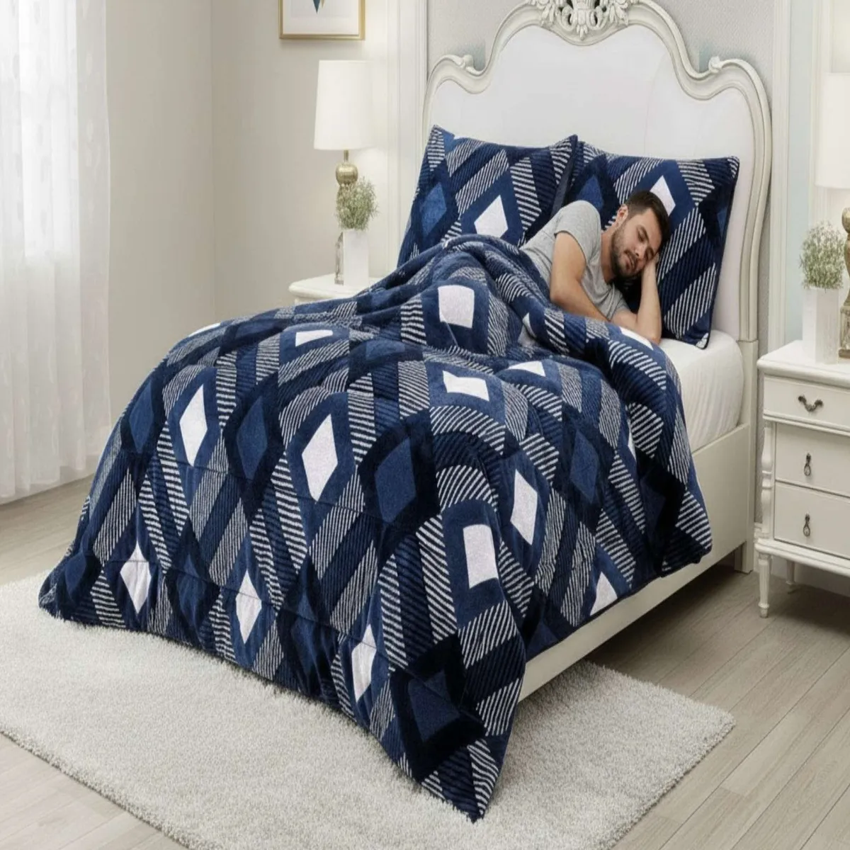 GENERICO - Cubrecama Premium Plush Con Chiporro Invierno King