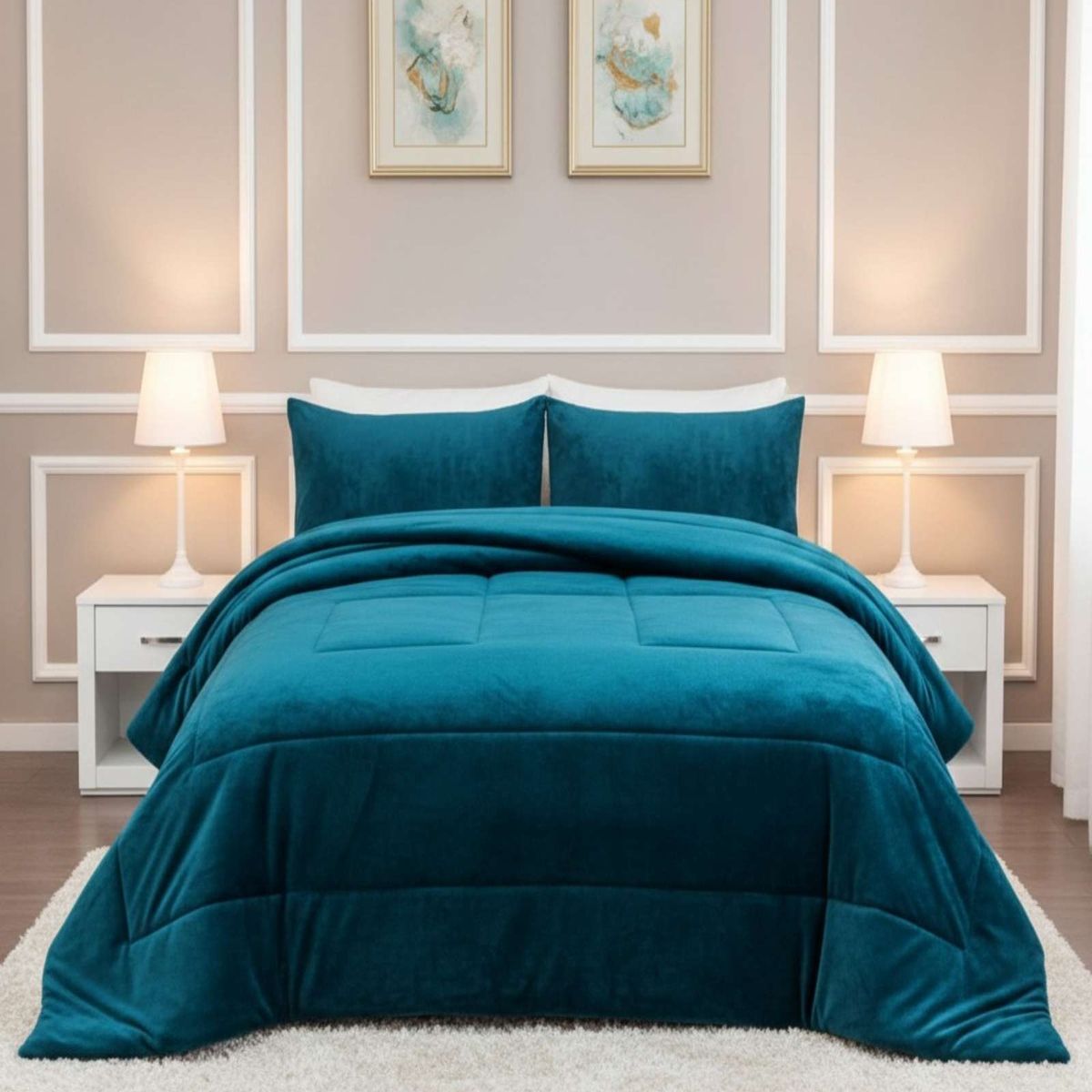 GENERICO - Cubrecama Premium Plush Con Chiporro Invierno King