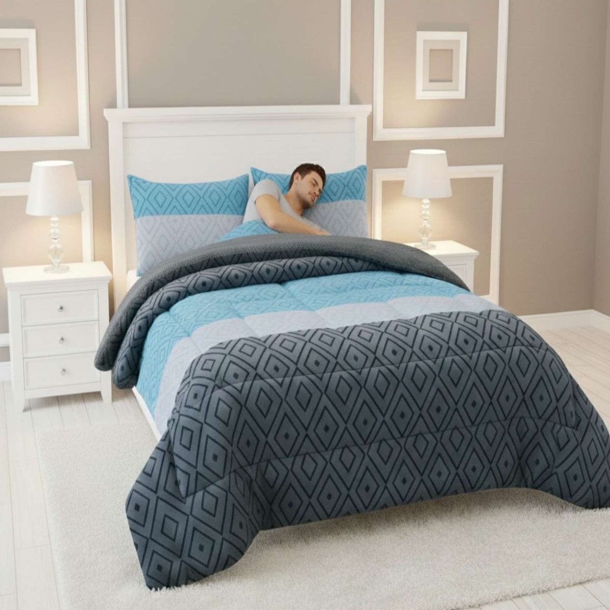 GENERICO - Cubrecama Premium Plush Con Chiporro Invierno King