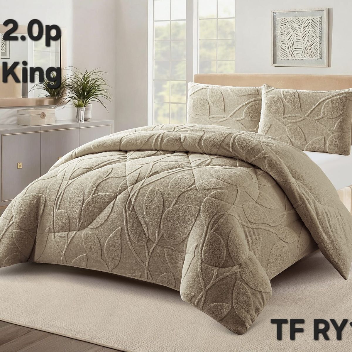 GENERICO - Cobertor texturizado linea con chiporro 230x250 +  funda de almohada
