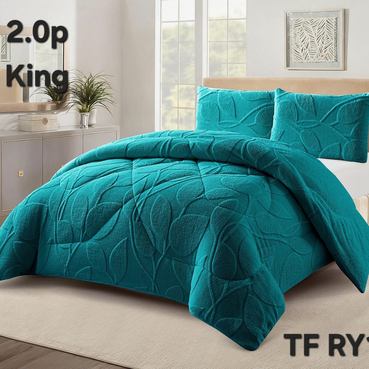 GENERICO - Cobertor texturizado linea con chiporro 230x250 +  funda de almohada