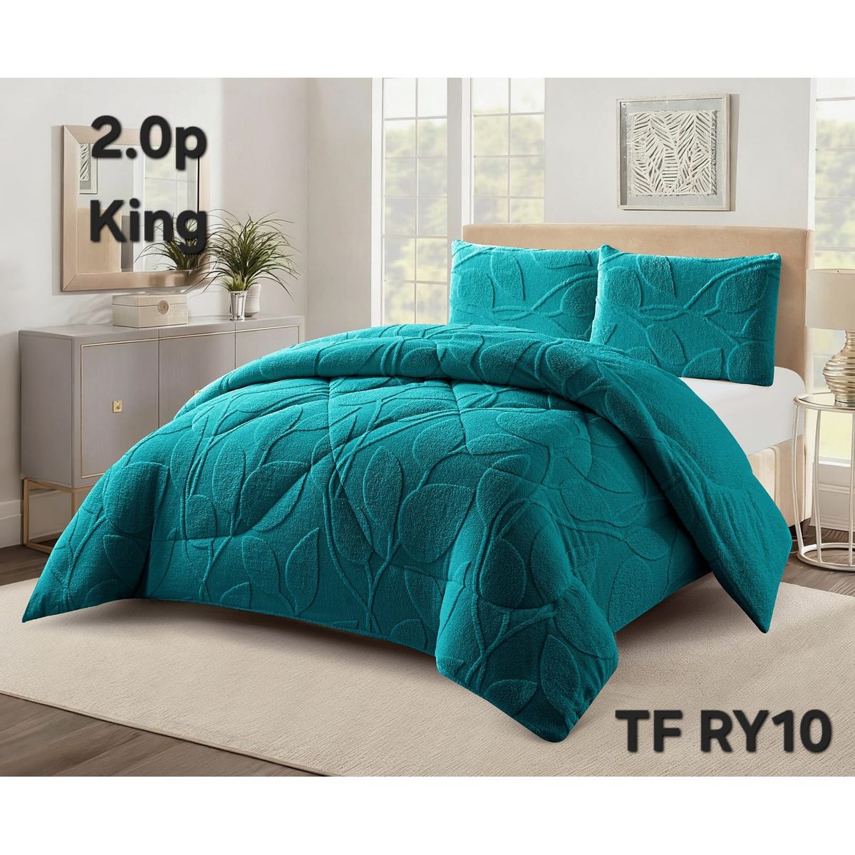 GENERICO - Cobertor texturizado linea con chiporro 230x250 +  funda de almohada