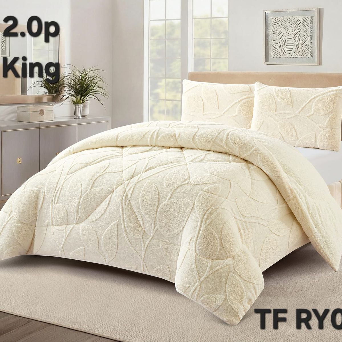GENERICO - Cobertor texturizado linea con chiporro 230x250 +  funda de almohada