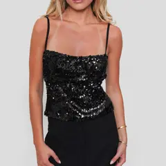 ARRAKASTA - Top de lentejuelas espalda descubierta