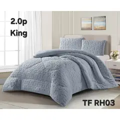 GENERICO - Cobertor texturizado linea con chiporro 230x250 + funda de almohada