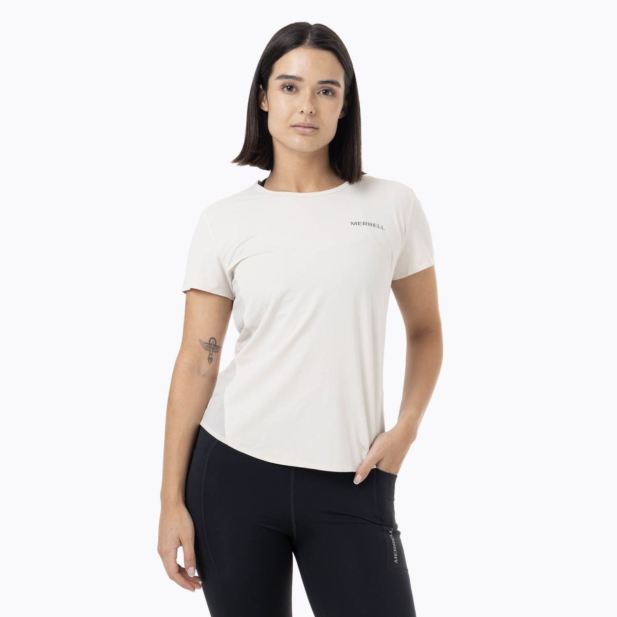 MERRELL - Polera MC Mujer Light Weight Trail Crema MERRELL