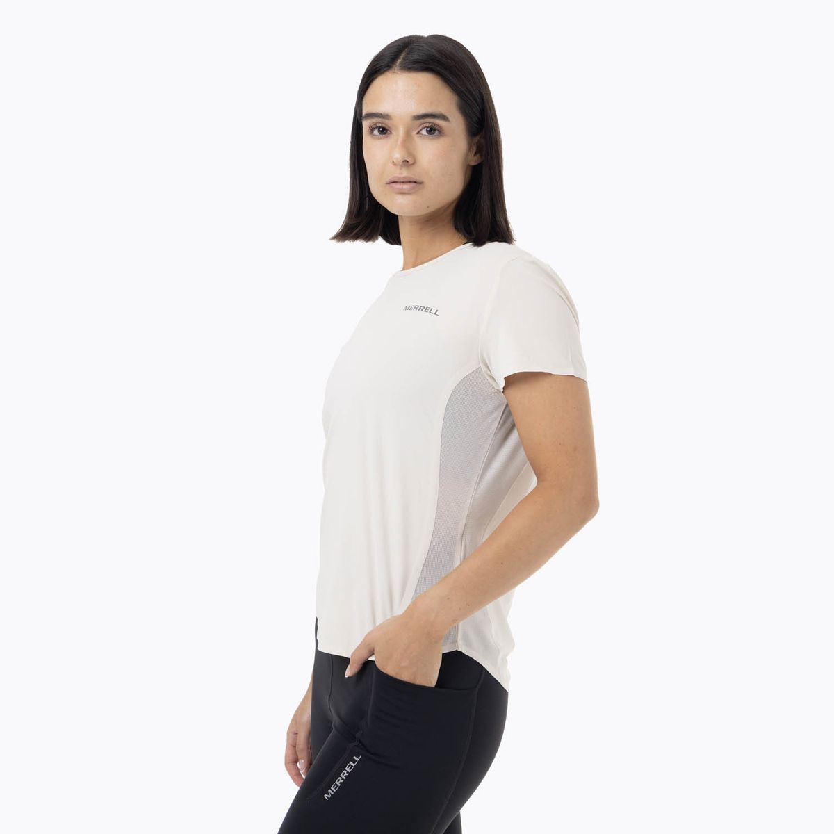 MERRELL - Polera MC Mujer Light Weight Trail Crema MERRELL